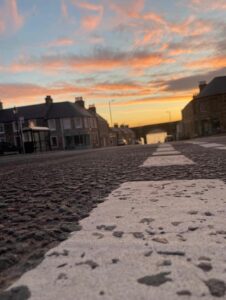 Image showing Seafield Street in Cullen at sunset