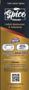 Spice House Indian Restaurant and Takeaway Menu