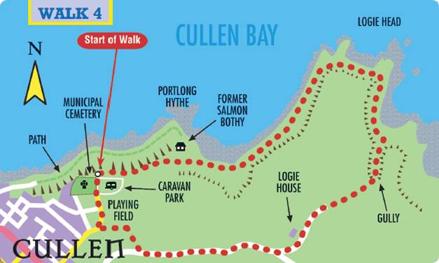 Image showing walking route map of Cullen